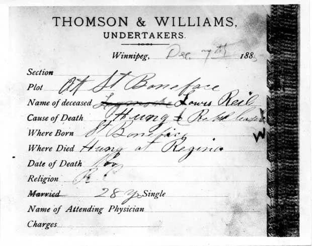 Louis Riel - LouisRielDeathCertificate.jpg
