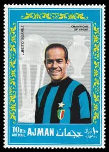 Luis Suárez - A 1968 Ajman stamp commemorating Inter Milan player Luisito Suárez.