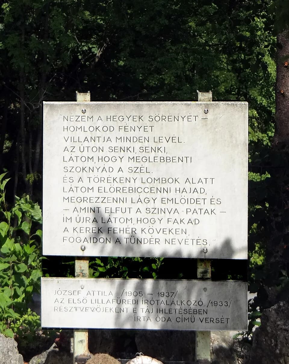 Attila József - Attila József plaque, Lillafüred, Hungary