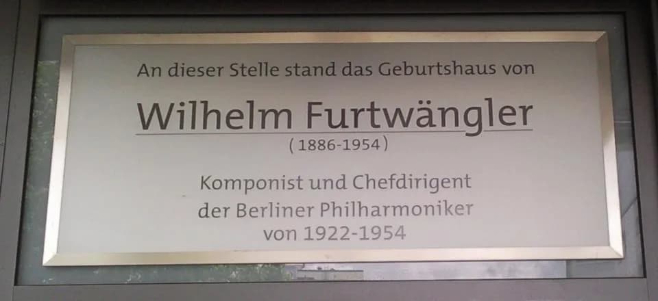 Wilhelm Furtwängler - German conductor and composer - commemorative plaque (Maassenstr. 1 Nollendorfplatz 8-9 - 10777 Berlin)