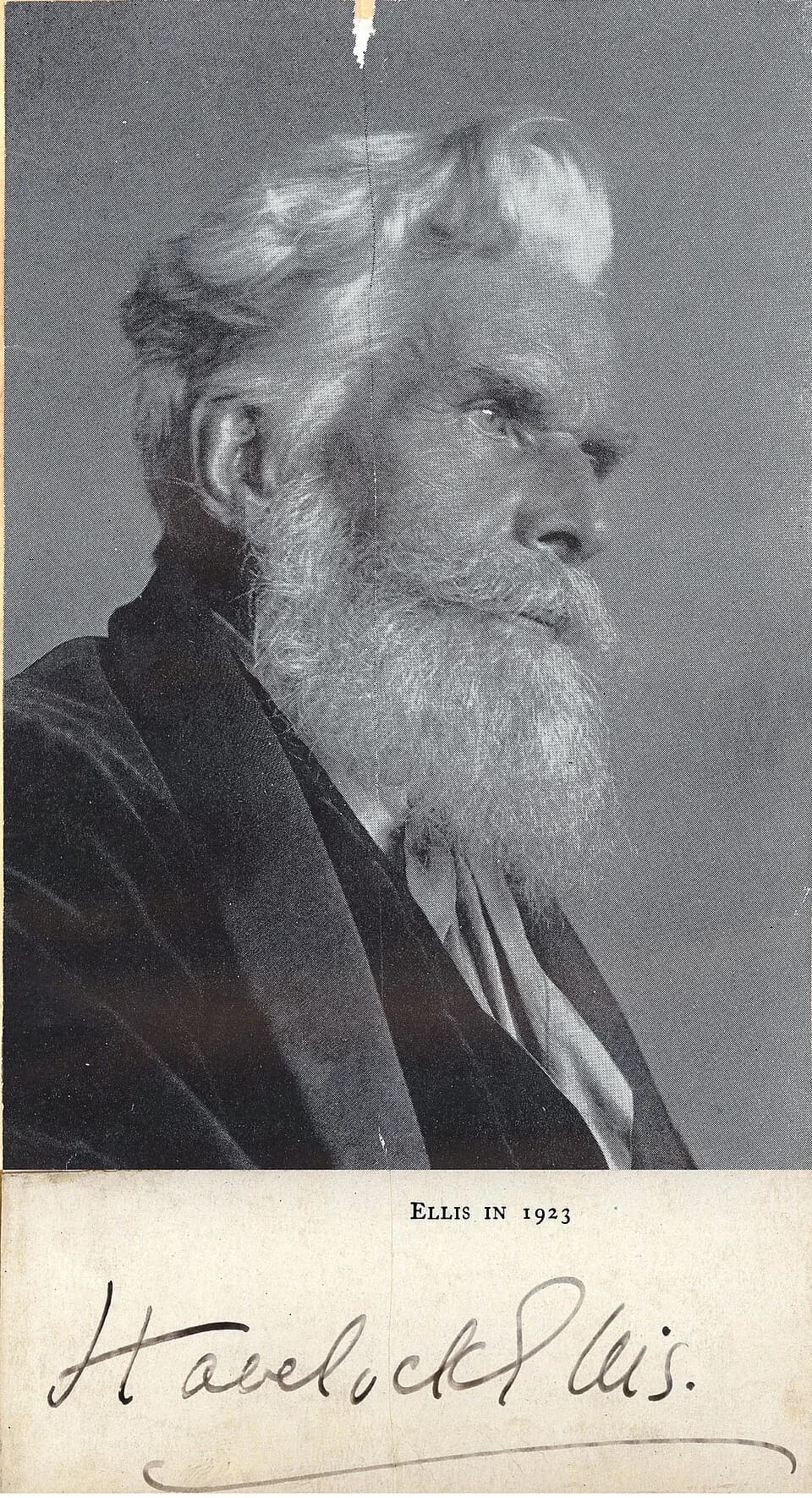 Havelock Ellis - Creator/Photographer: Unidentified photographer
Medium: Black and white photographic print
Dimensions: 14.2 cm x 9.7 cm
Date: 1923
Persistent URL: [1]
Repository: Smithsonian Institut