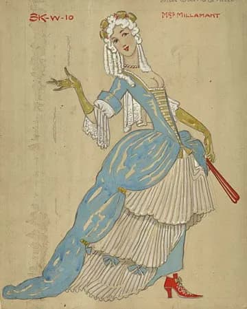 Edith Evans - Production at Lyric Theatre, Hammersmith, 1924. Costumes designed by Doris Zinkeisen for the B. J. Simmons &amp; Co. costume house.