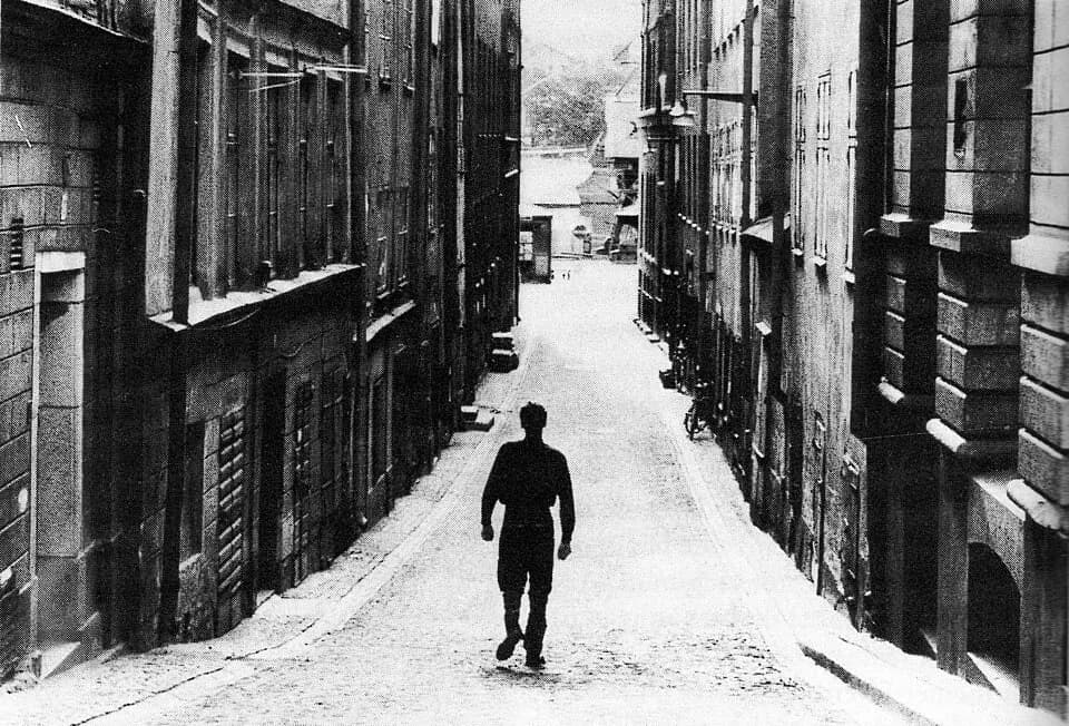 Peter Weiss - Filmstill from "Hägringen" with Staffan Lamm, 1958