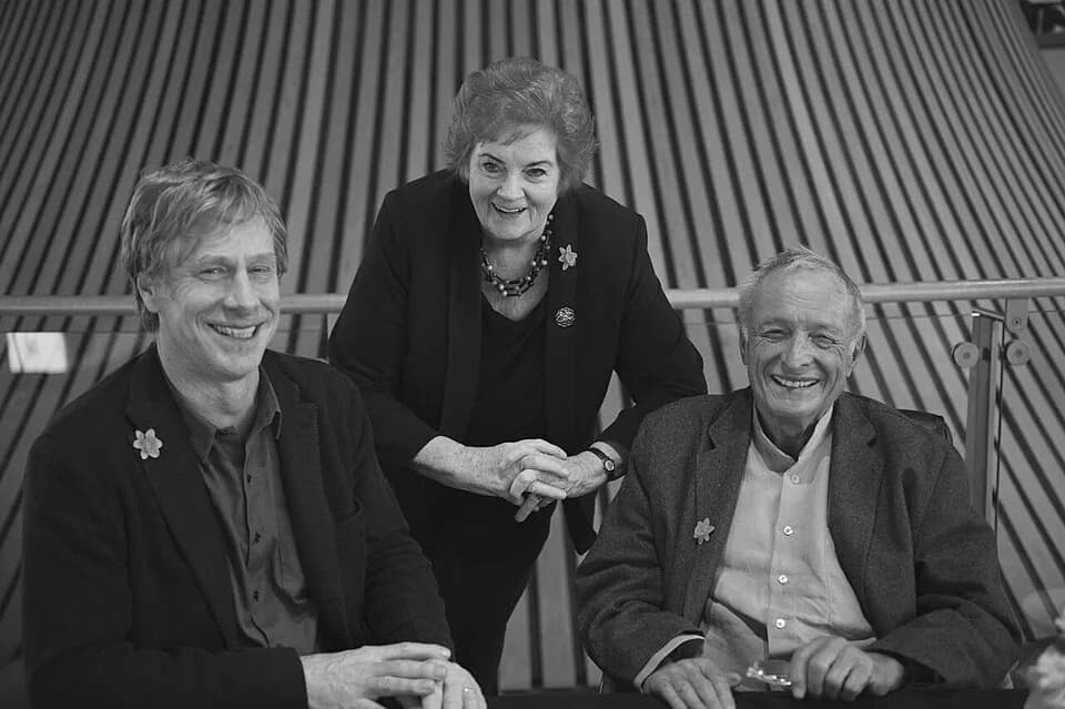 Richard Rogers - Ivan Harbour, Rosemary Butler and Richard Rogers at the Senedd, Cardiff, Wales