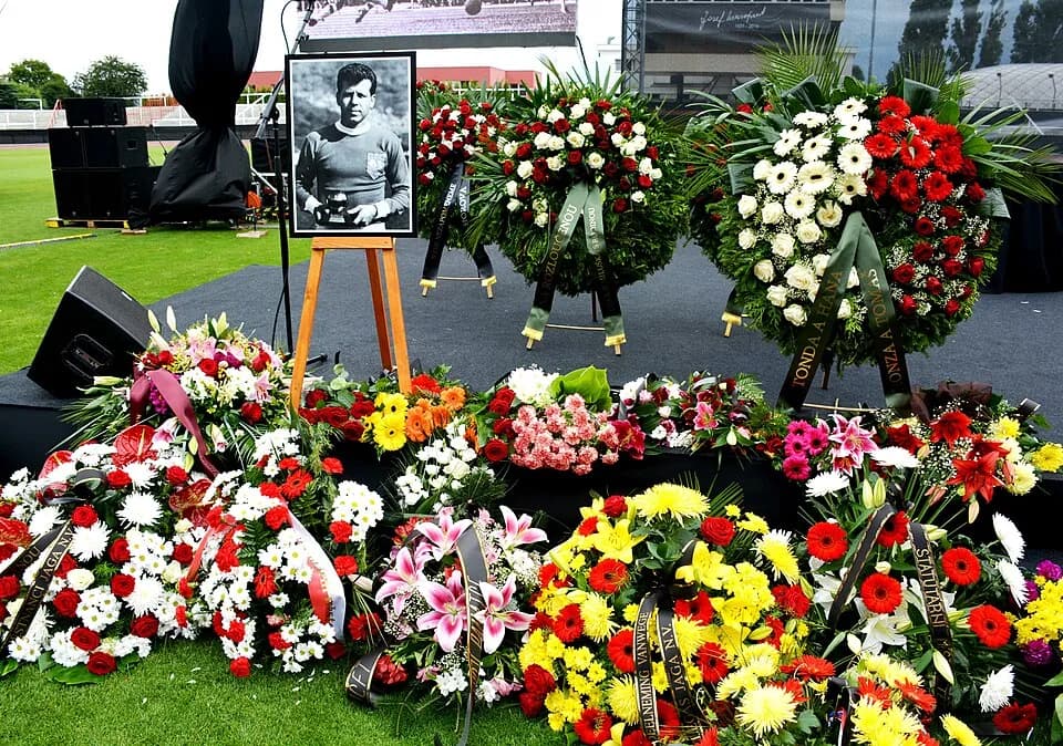 Josef Masopust - The last farewell to the legendary Czech football player Josef Masopust at Dukla Praha stadium at Juliska in Prague 6.