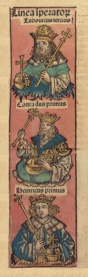 Conrad I of Germany - This is a part of a scan of an historical document:
Title: Schedelsche Weltchronik or Nuremberg Chronicle