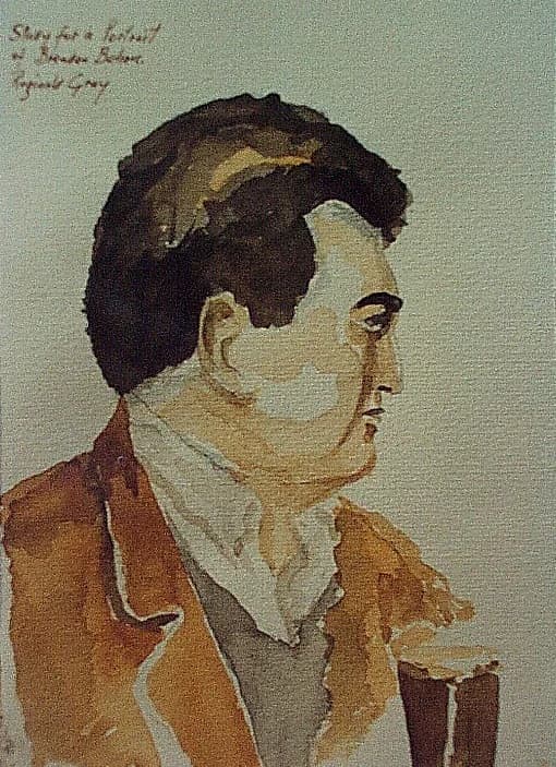 Brendan Behan - watercolour by Reginald Gray