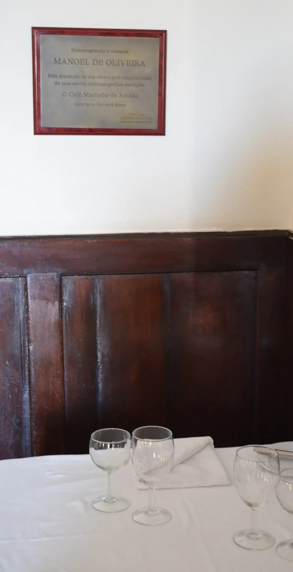 Manoel de Oliveira - Café Martinho da Arcada.