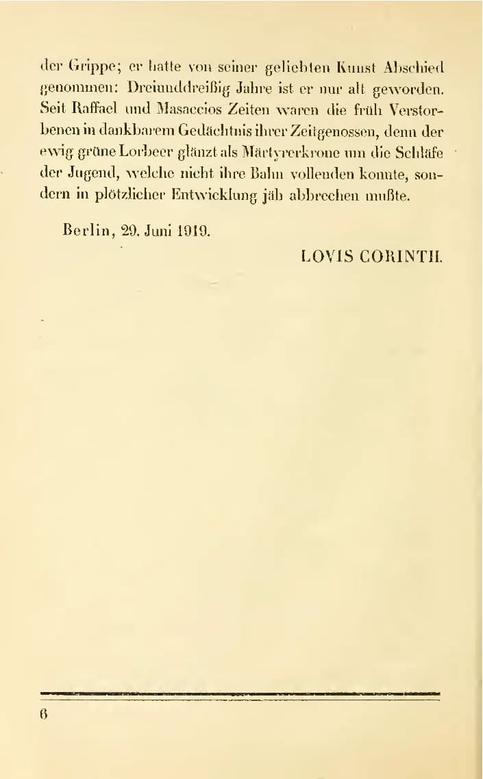 Lovis Corinth - Karl Schwarz, Hugo Krayn. Mit einem Vorwort von Lovis Corinth. Leipzig : Klinkhardt &amp; Biermann  1919