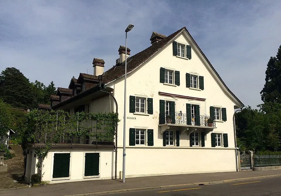 Eugen Bleuler - Die de:Zollikon: Haus "Im Gugger" an der Seestrasse, Geburtshaus von de:Eugen Bleuler