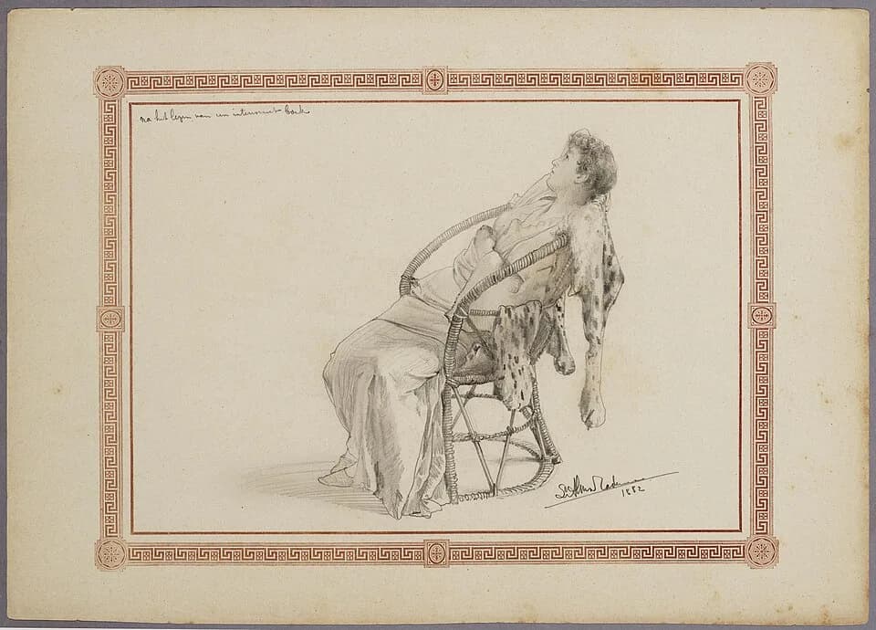 Lawrence Alma-Tadema - Vervaardiger: Alma Tadema, Sir L.

Pagina uit het Album Amicorum dat speciaal gemaakt werd voor de in Alkmaar geboren schrijfster  A.L.G. Bosboom-Toussaint ter gelegenheid van h