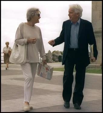 Jorge Semprún - Colette Leloup and Jorge Semprún, at Magdalena de Santander palace in Spain.