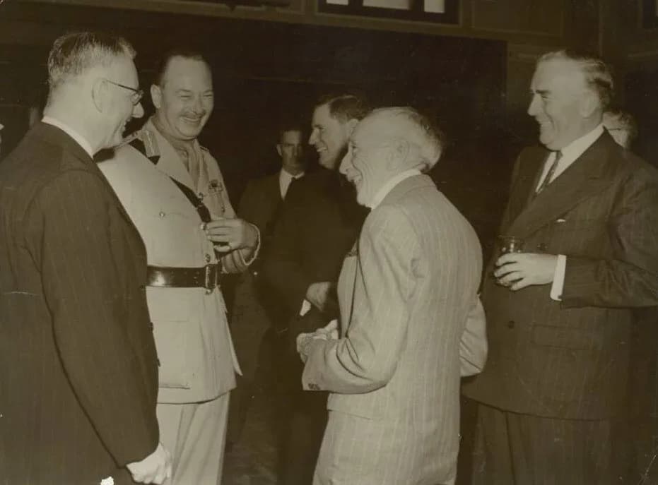 Robert Menzies - From left to right: Prime Minister John Curtin, Governor General Prince Henry, Duke of Gloucester, Former Prime Minister Arthur Fadden, Former Prime Minister Billy Hughes, Former Prim