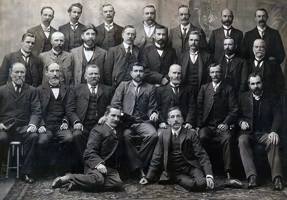 Chris Watson - Group photograph of Federal Labour Party MPs elected to the Australian House of Representatives and Australian Senate at the inaugural 1901 election, including Chris Watson, Andrew Fish