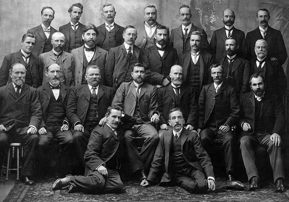 Chris Watson - Group photograph of Federal Labour Party MPs elected to the Australian House of Representatives and Australian Senate at the inaugural 1901 election, including Chris Watson, Andrew Fish