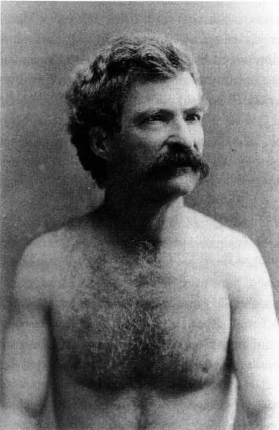 Mark Twain - Mark Twain (1835–1910), Shirtless