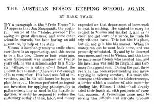 Mark Twain - "The Austrian Edison Keepeing School Again" - Mark Twain