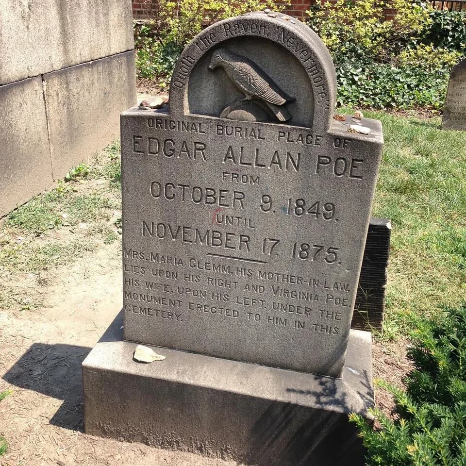 Edgar Allan Poe - Original burial spot of Edgar Allan Poe in Westminster Burial Ground in Baltimore