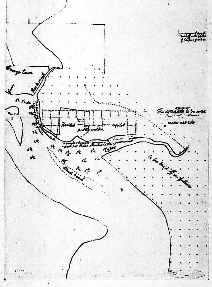 Thomas Jefferson - Jefferson's Pragmatic Design for the Federal City Thomas Jefferson [Proposed Plan of Federal City], March 1791 Ink on paper Thomas Jefferson Papers, Manuscript Division Library of C