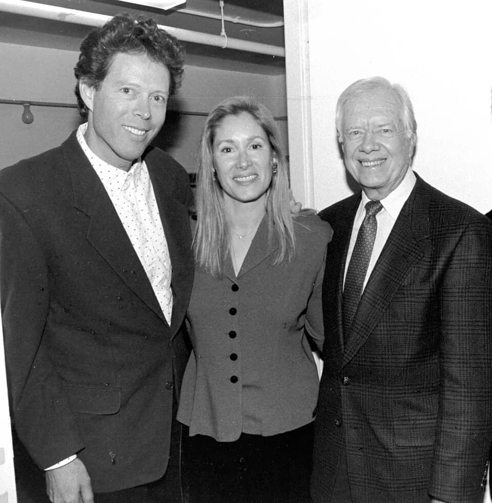 Jimmy Carter - President Jimmy Carter poses with Nick and Helen Forster after stopping by eTown for an interview.
(Per this post, Carter's appearance on ETown was in 1996)