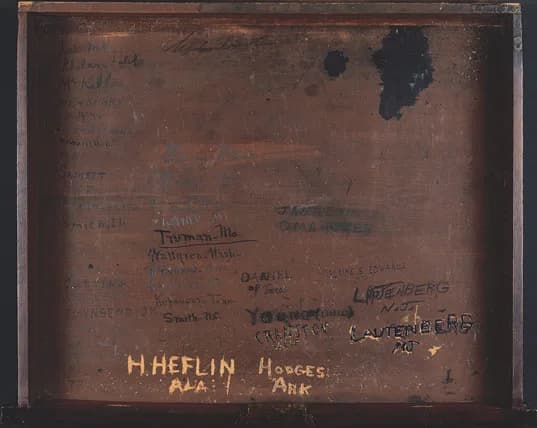 Harry S. Truman - U.S. Senate desk occupied by future President en:Harry S. Truman (D-MO), en:Howell Heflin (D-AL), en:Kaneaster Hodges, Jr. (D-AR), en:Elaine Edwards (D-LA), en:Frank Lautenberg (D-NJ