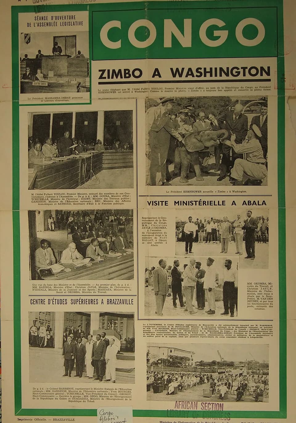 Dwight D. Eisenhower - Zimbo the elephant goes to Washington, D.C. and is greeted by Eisenhower