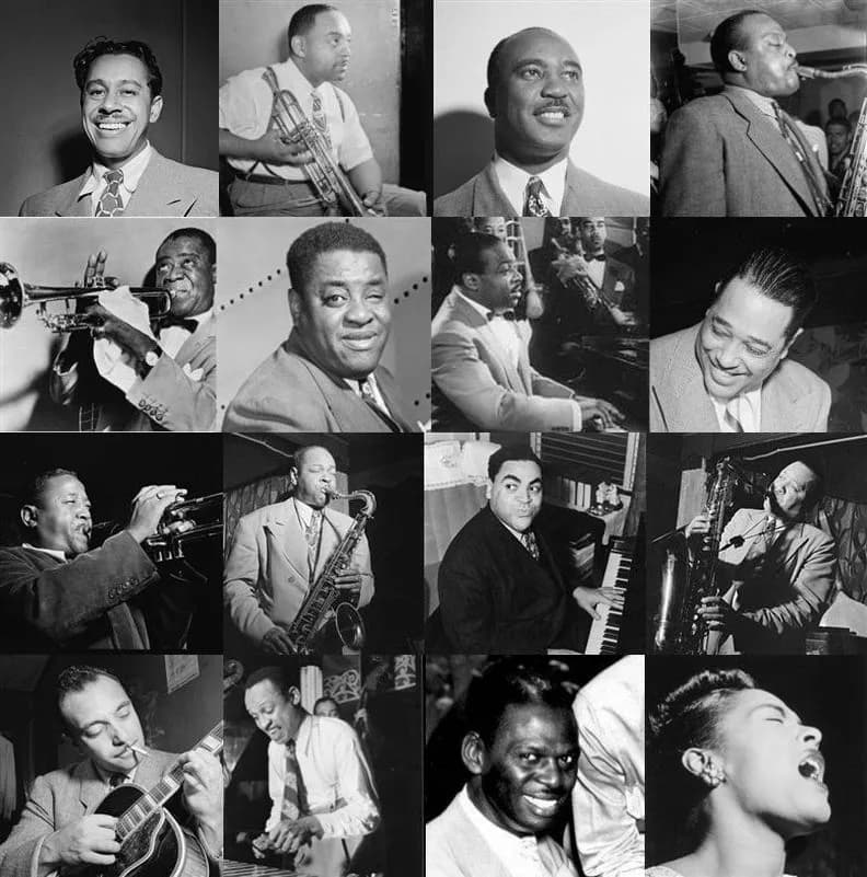 Louis Armstrong - montage photo des grands maitres du jazz classique]