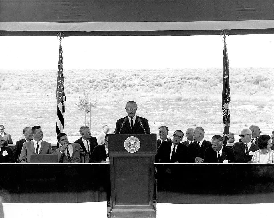 Lyndon B. Johnson - President Lyndon B. Johnson in Idaho.

For more information or additional images, please contact 202-586-5251.