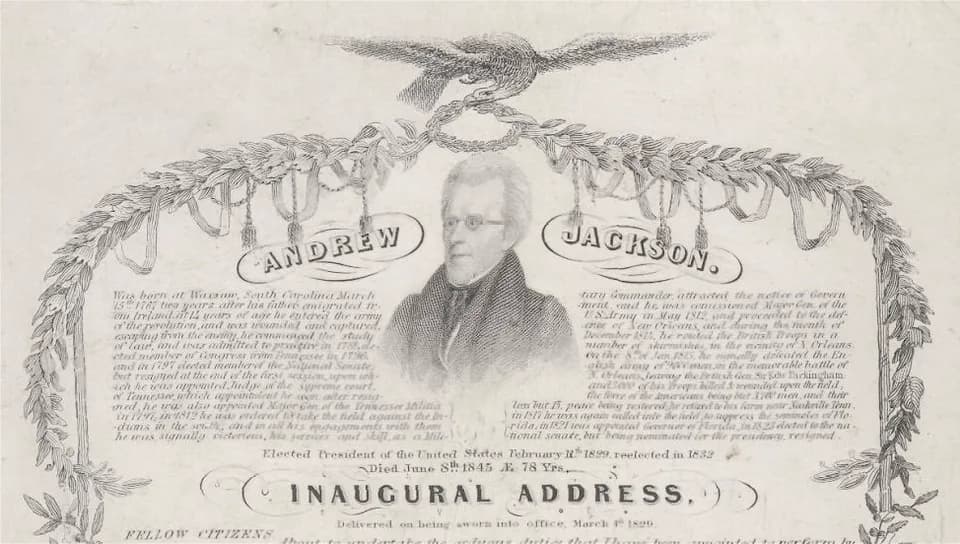 Andrew Jackson - Andrew Jackson. Inaugural address, delivered on being sworn into office, March 4th 1829.
Published by N. Dearborn, Boston.