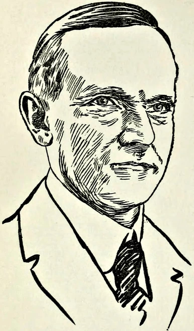 Calvin Coolidge - Portrait drawing of the head of president of the United States Calvin Coolidge.