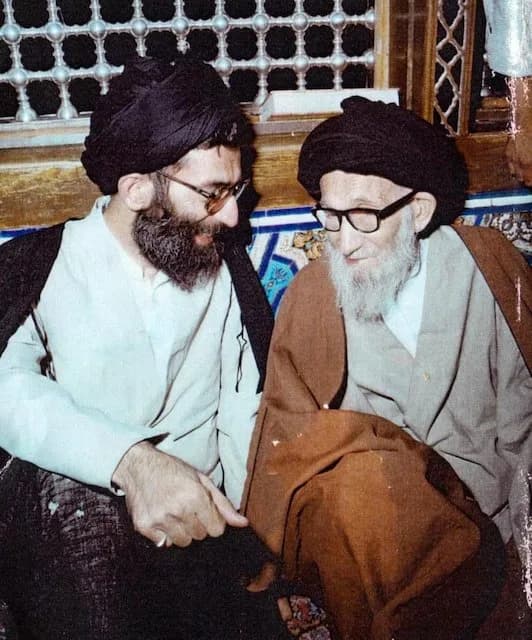Ali Khamenei - Image taken of Ayatollah Ali Khamenei sitting next to his father Ayatollah Javad Khamenei