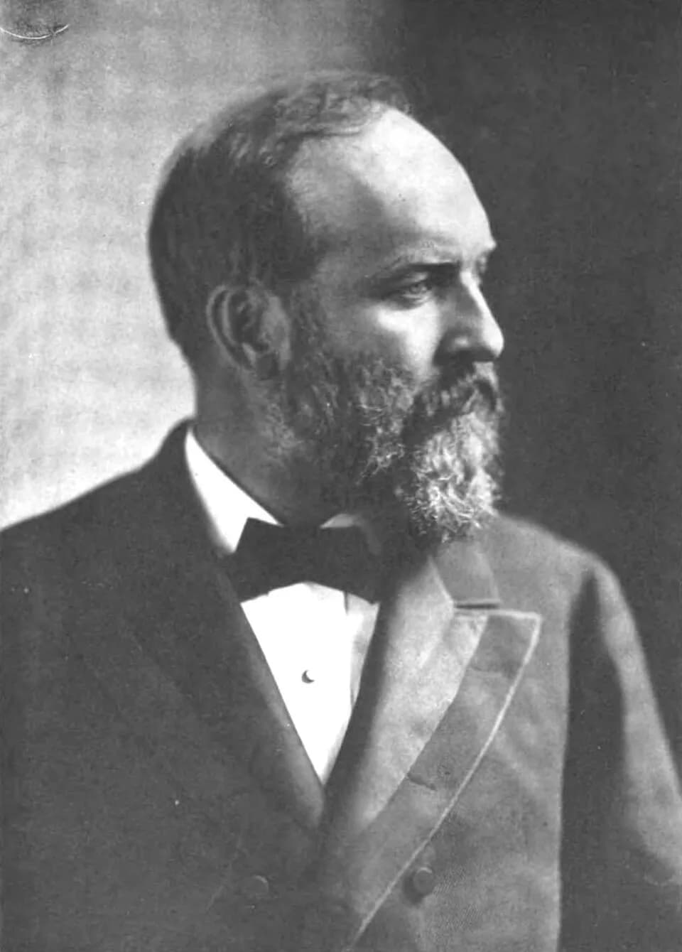 James A. Garfield - Portrait photograph of president of the United States James A. Garfield facing forward and looking to his right