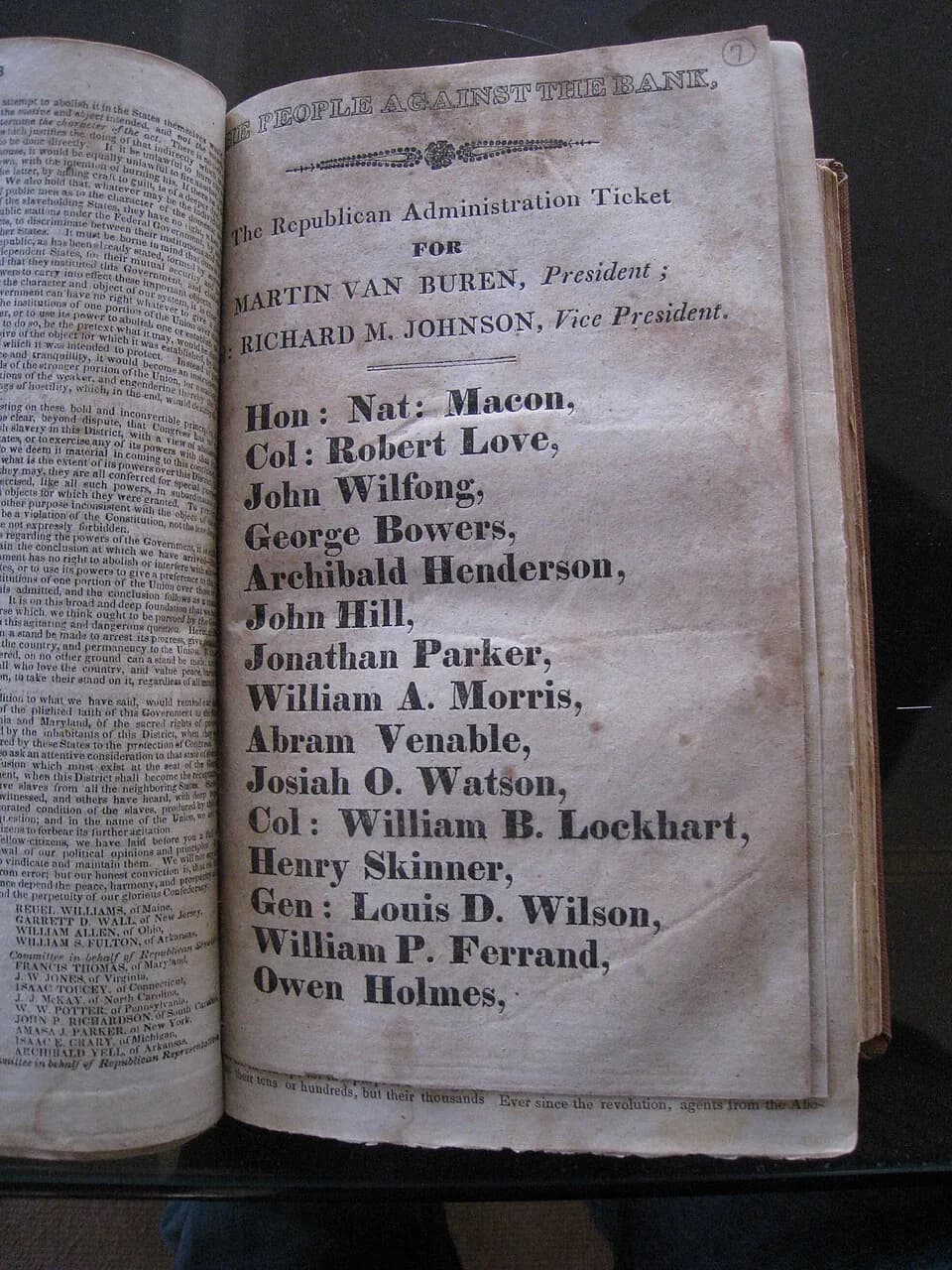 Martin Van Buren - Campaign Pamphlet for Van Buren 1836