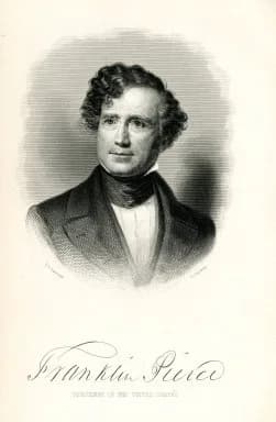 Franklin Pierce - Lithograph portrait of Franklin Pierce, president of the United States and member of the Bowdoin College class of 1824. Image courtesy of the Bowdoin College Library, Brunswick, Main