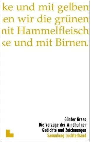 Günter Grass - Book cover of Günter Grass "Die Vorzüge der Windhühner. Gedichte und Zeichnungen" 1956