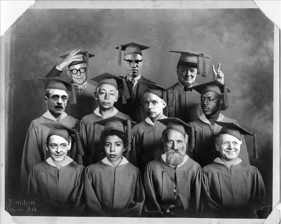 Malcolm X - Top Row (left to right): Le Corbusier; Malcolm X; Winston Churchill
Middle Row (left to right): Paul Valéry; Käthe Kollwitz; Béla Bartók; Blind Willie Johnson

Bottom Row (left to right): 