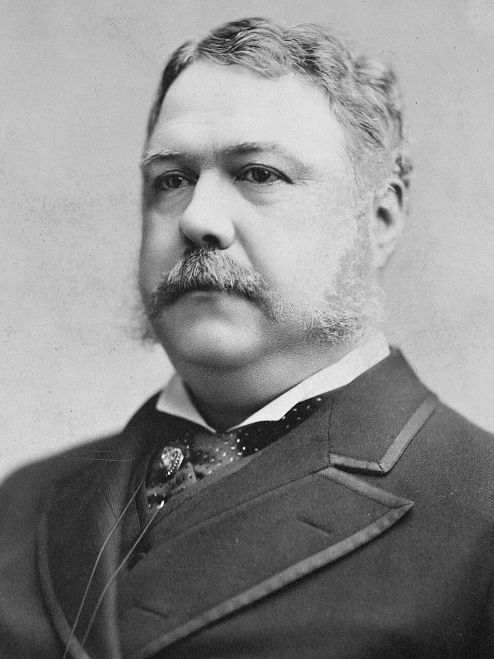 Chester A. Arthur - Chester A. Arthur, President of the United States, head-and-shoulders portrait, facing left.