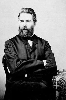 Herman Melville - Herman Melville, American author. Reproduction of photograph, frontispiece to Journal Up the Straits.