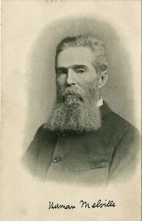 Herman Melville - Signed photographic portrait of Herman Melville in later life.