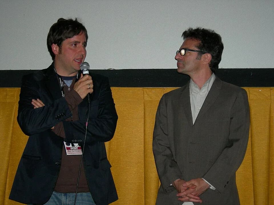Kurt Cobain - L-to-R: Film director AJ Schnack and author/journalist Michael Azerrad at the Neptune Theater during the 2007 Seattle International Film Festival, after showing their film Kurt Cobain: A