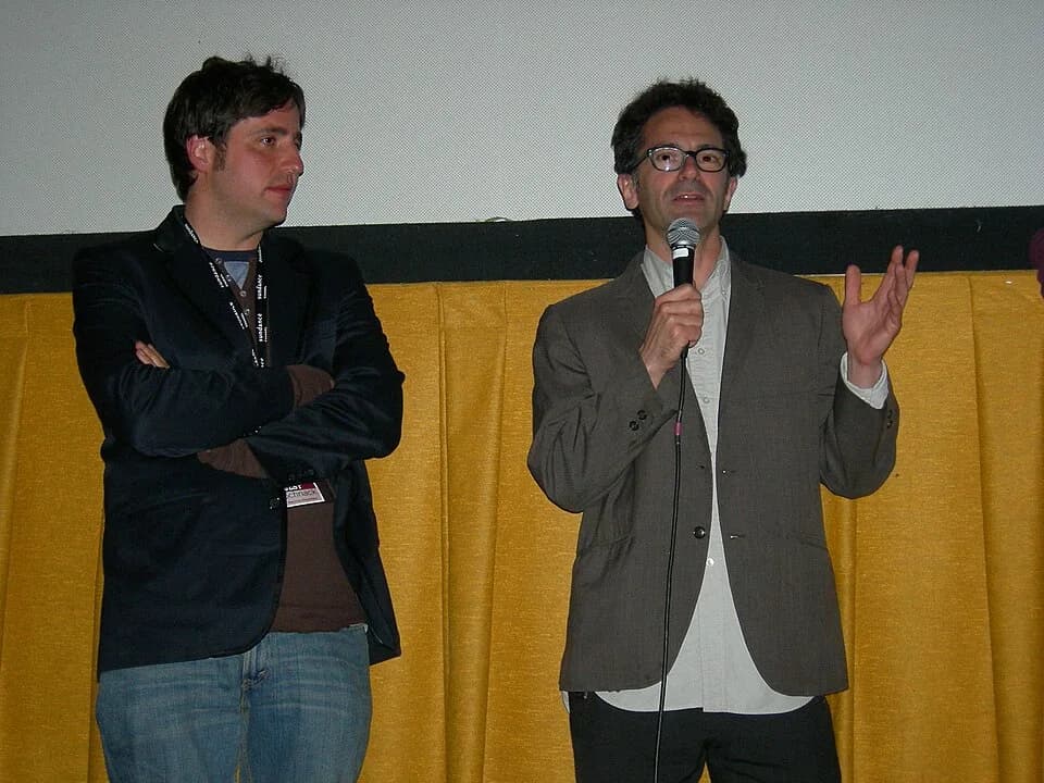 Kurt Cobain - L-to-R: Film director AJ Schnack and author/journalist Michael Azerrad at the Neptune Theater during the 2007 Seattle International Film Festival, after showing their film Kurt Cobain: A
