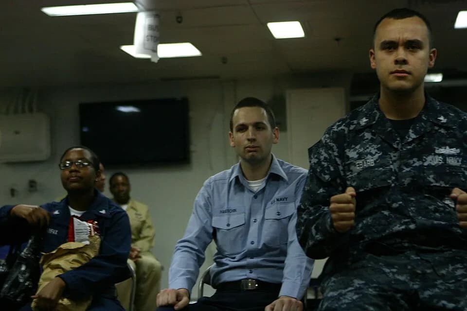 Rosa Parks - Sailors with the Essex Amphibious Ready Group (ARG) reenact the story of Rosa Parks during a ceremony in honor of Black History Month aboard the forward-deployed amphibious assault ship U