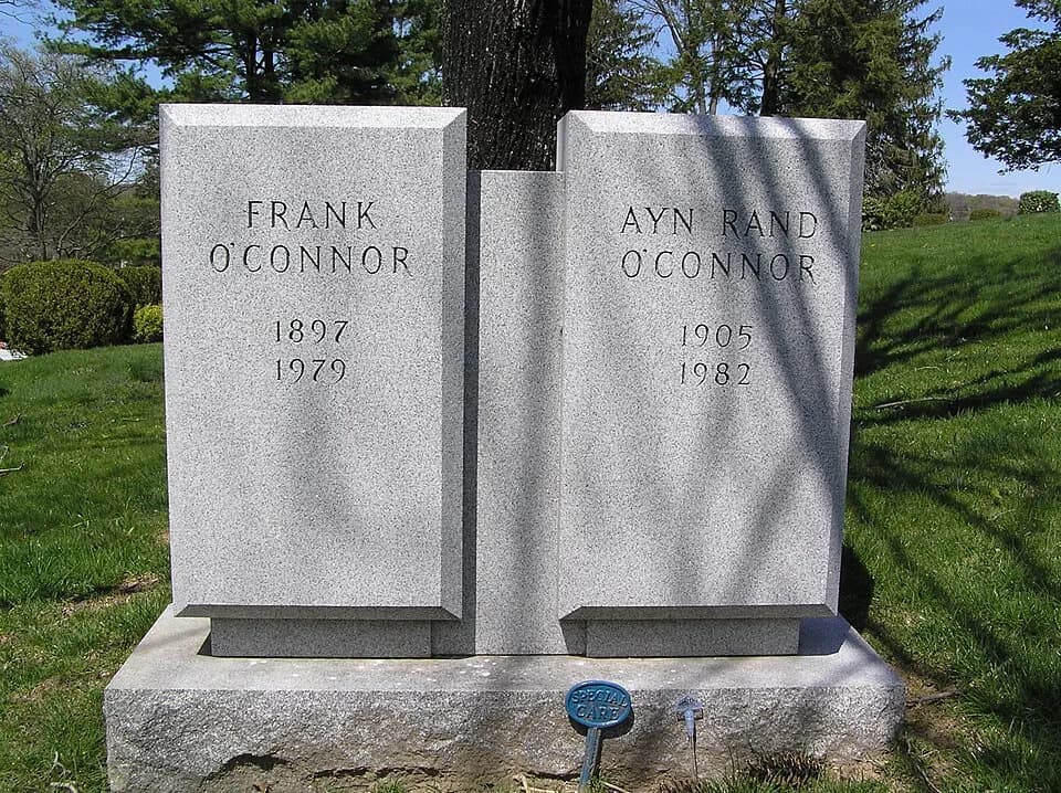 Ayn Rand - The burial location of Ayn Rand and Frank O'Connor in Kensico Cemetery