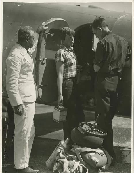 Amelia Earhart - Earhart and Noonan by the Lockheed L10 Electra at Darwin, Australia on 28 June 1937