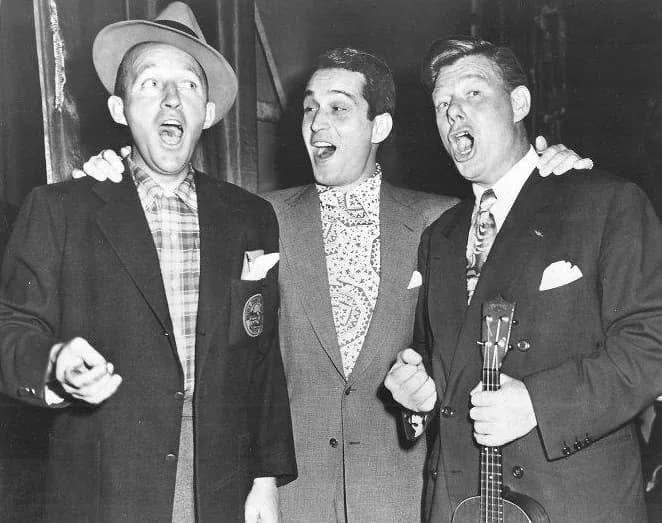Bing Crosby - Publicity photo of Bing Crosby, Perry Como and Arthur Godfrey, who were guests on Bing Crosby's 24 May 1950 CBS radio program.