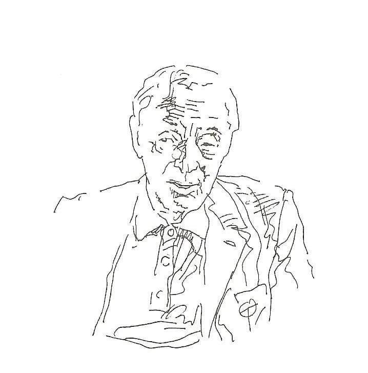 Saul Bellow - Saul Bellow. Drawing by Zoran Tucić used in the book of interviews, Razgovori (Conversations, 1999), by Dejan Stojanović.