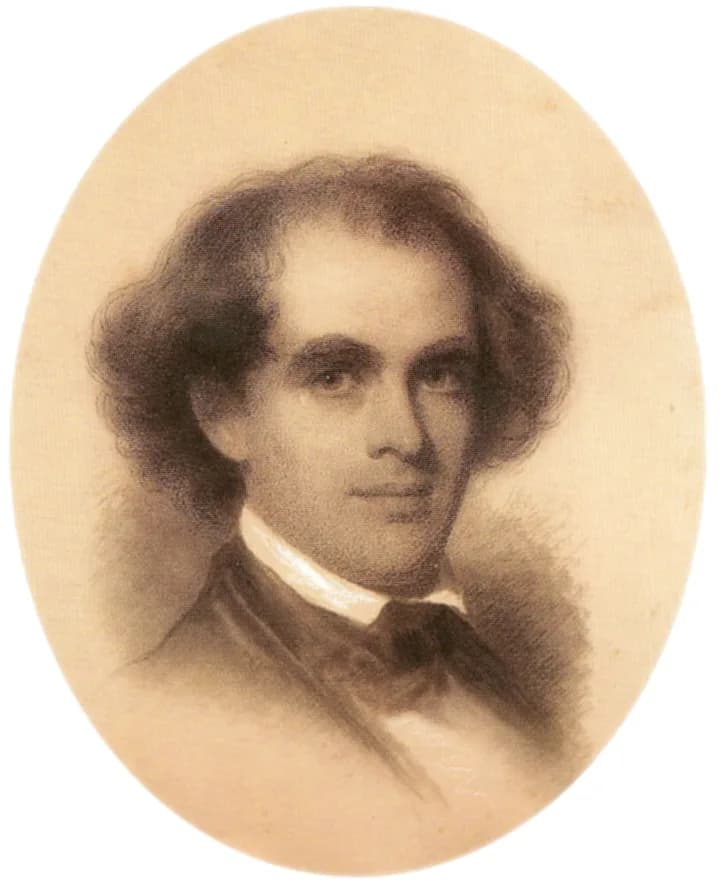 Nathaniel Hawthorne - Portrait of Nathaniel Hawthorne by artist Eastman Johnson in 1846.