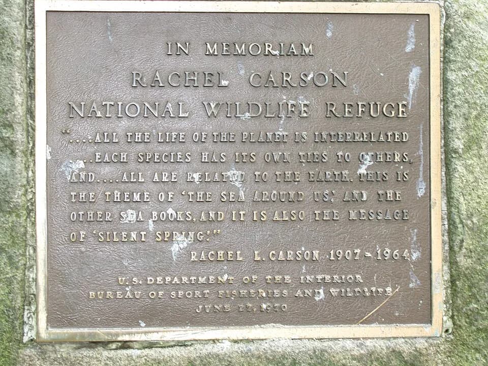 Rachel Carson - Plaque at the Rachel Carson National Wildlife Refuge in Wells, Maine