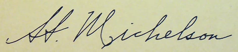 Albert Abraham Michelson - Albert Abraham Michelson signature.jpg
