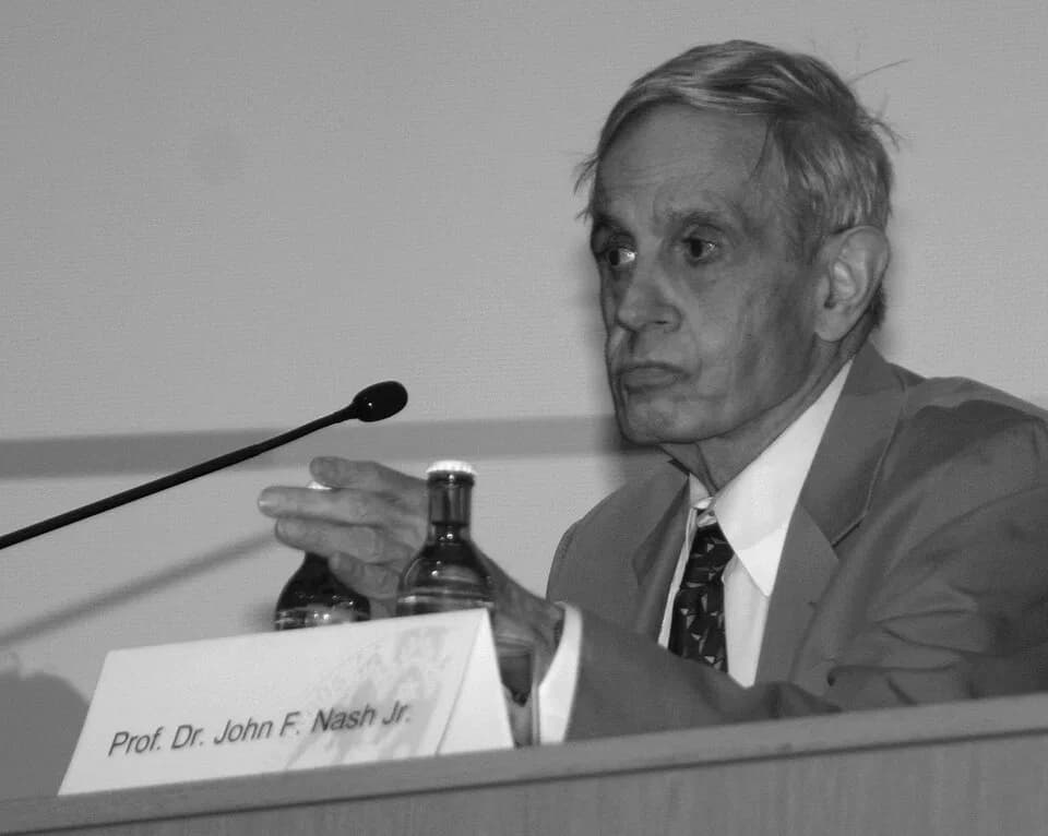 John Forbes Nash - en:John Forbes Nash, American mathematician and winner of the Nobel Prize in Economics 1994, at a symposium of game theory at the university of Cologne, Germany